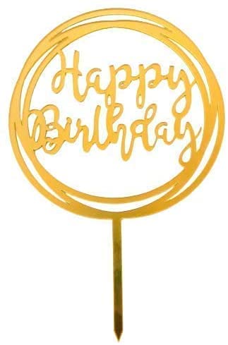 PartyToko Happy Birthday Cake Topper for Birthday Decor 1 pcs