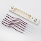 AMFIN (Pack of 6) Happy Birthday Spiral Candle with Holder for Cake - Rose Gold