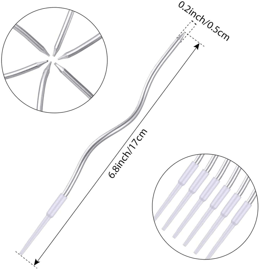 WP WANNA PARTY Paraffin Wax no Scent Twisty Birthday Silver Candles, Pack of 6, 10 x110 mm