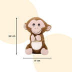 Amazon Brand - Jam & Honey Clapping Toy – Monkey | 30 cm Interactive Plush | Sound-Responsive | BIS Certified | Non-Toxic | for Kids 3+ Years