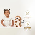 Amazon Brand - Jam & Honey Clapping Toy – Monkey | 30 cm Interactive Plush | Sound-Responsive | BIS Certified | Non-Toxic | for Kids 3+ Years