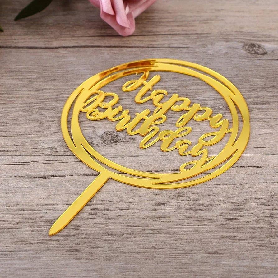 PartyToko Happy Birthday Cake Topper for Birthday Decor 1 pcs