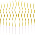 Wanna Party 12 CT Twisty Spiral Metallic Birthday –Long Thin Curly Coil Style in Elegant Gold for,Wedding Decorations, Celebration Centerpieces, Party Desserts and Occasions